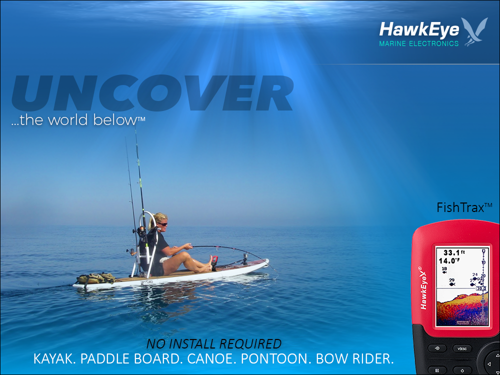 HawkEye FishTrax with kayak, paddleboard and canoe