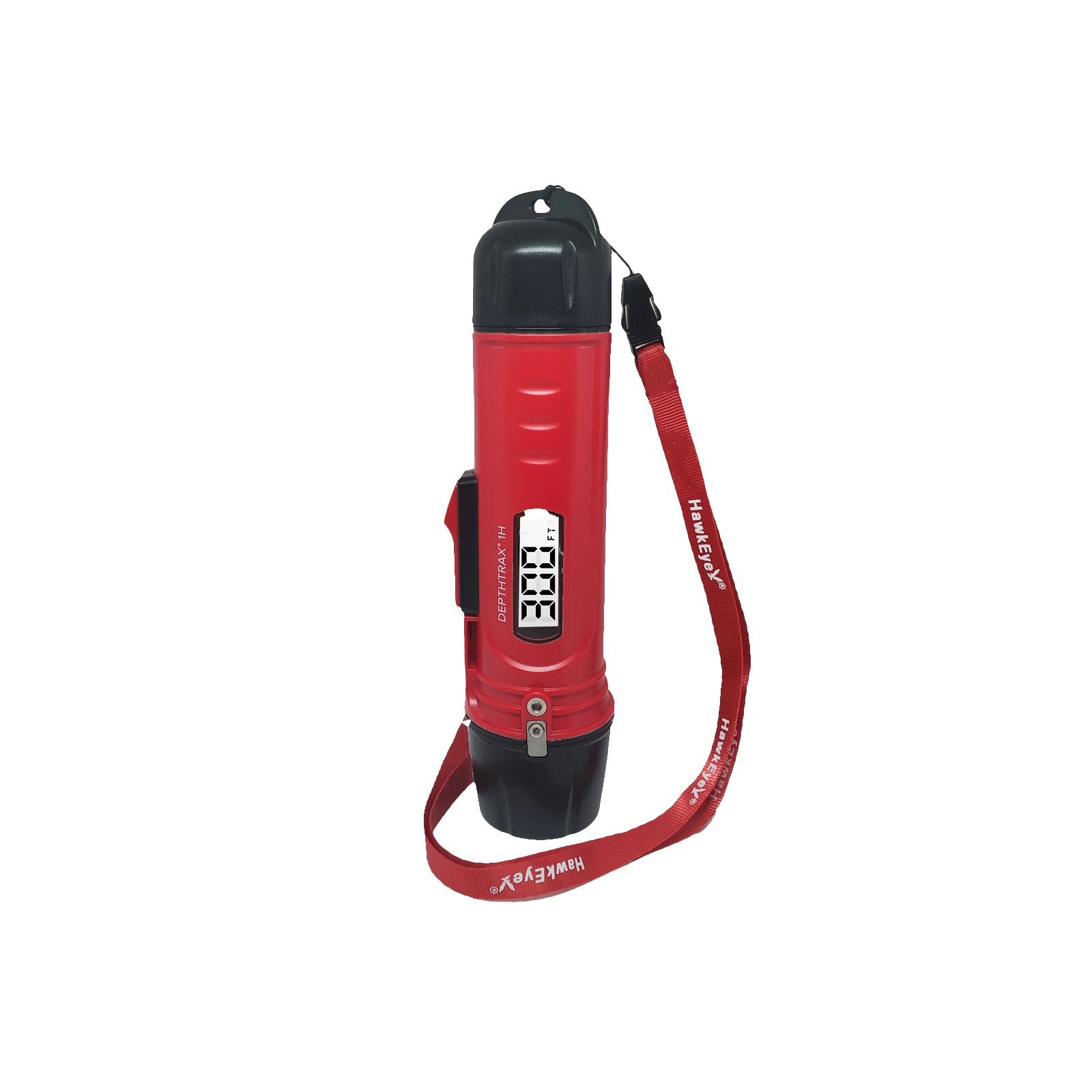 Official HawkEye DepthTrax 1H handheld depth finder with lanyard