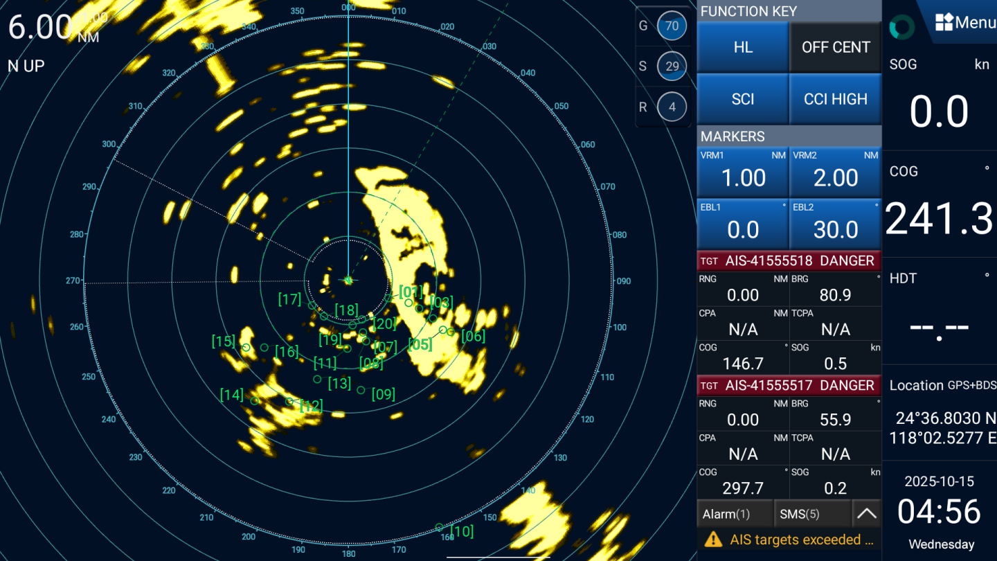 XN60 radar display
