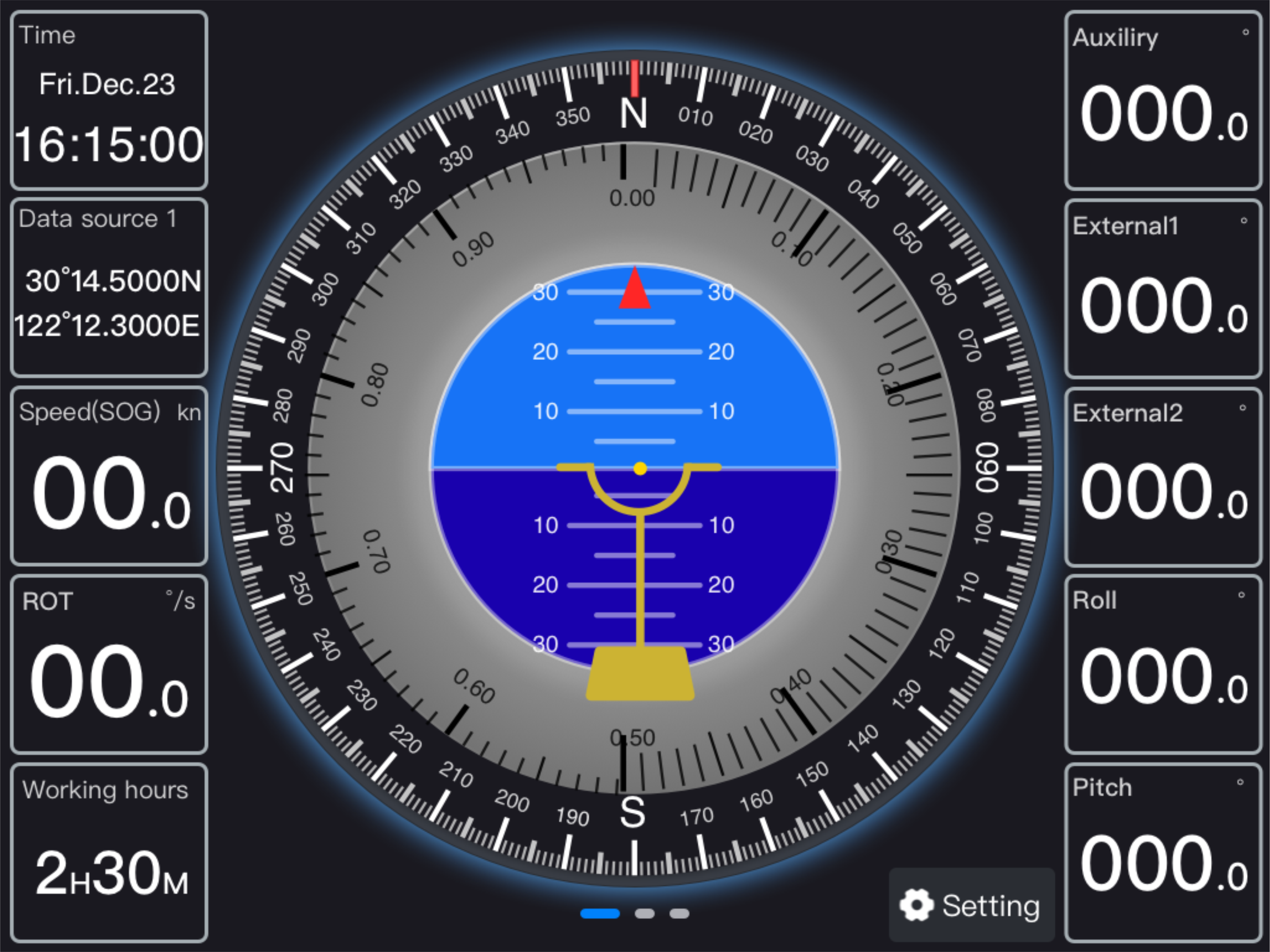 XSC-510 alternate heading display interface