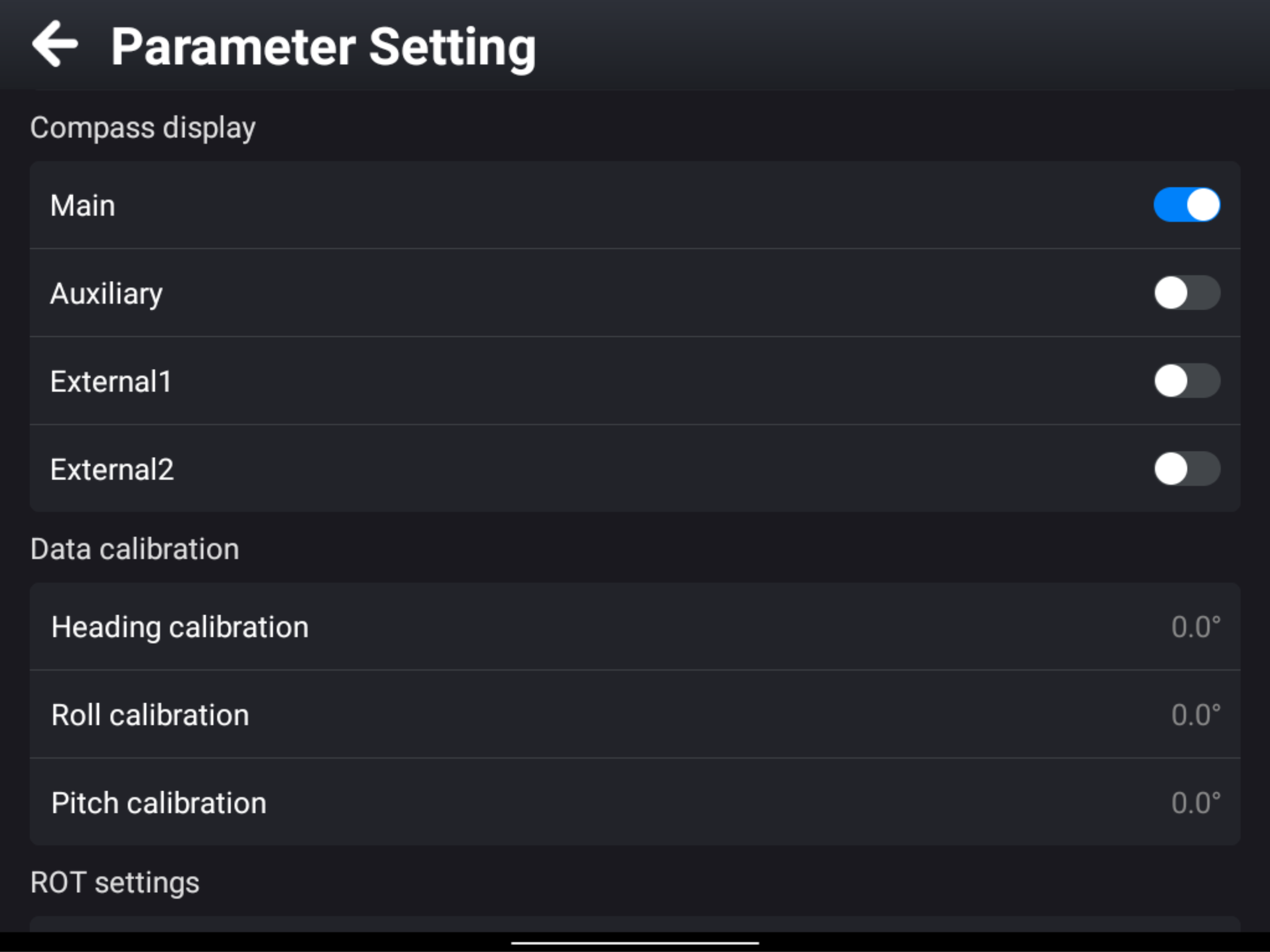 XSC-510 primary and secondary compass settings